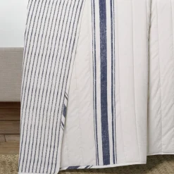 Farmhouse Stripe Reversible Cotton Quilt Set
