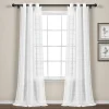 Farmhouse Textured Grommet Sheer Indoor/Outdoor Window Curtain