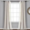Farmhouse Textured Grommet Sheer Window Curtain Panel Set