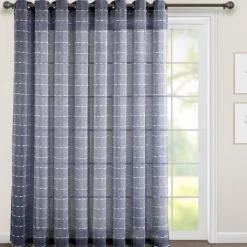 Farmhouse Textured Grommet Sheer Ultra Wide Window Curtain Panel