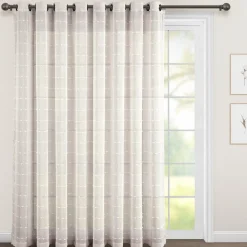 Farmhouse Textured Grommet Sheer Ultra Wide Window Curtain Panel