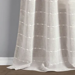 Farmhouse Textured Grommet Sheer Window Curtain Panel Set