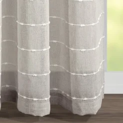 Farmhouse Textured Grommet Sheer Ultra Wide Window Curtain Panel