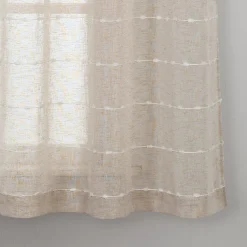 Farmhouse Textured Grommet Sheer Window Curtain Panel Set