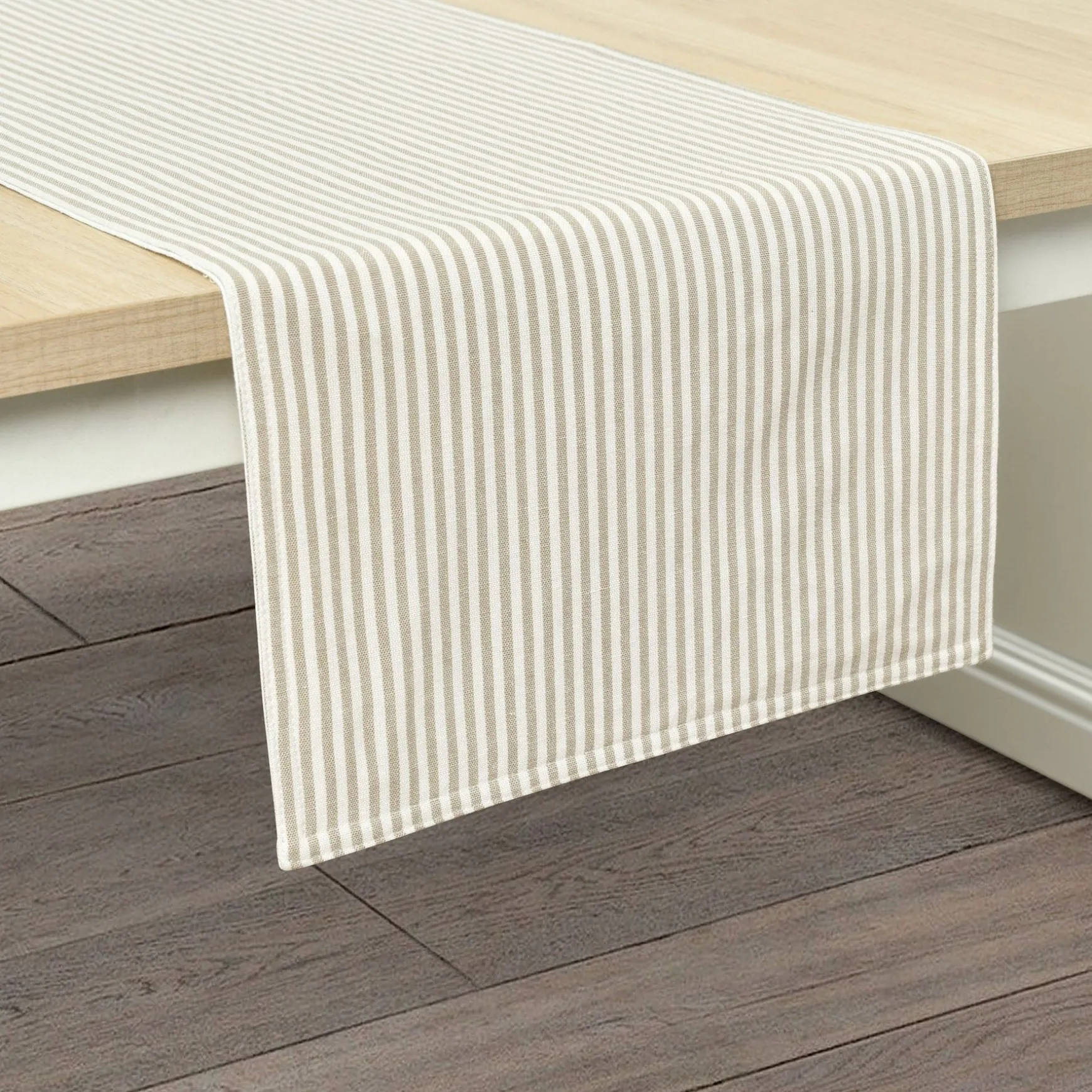 Farmhouse Ticking Stripe Yarn Dyed Table Runner