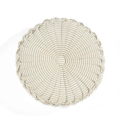 Farmhouse Ticking Stripe Yarn Dyed Pleated Decorative Pillow