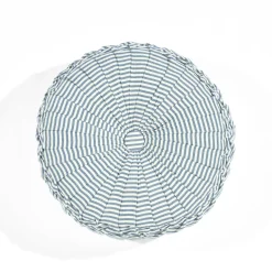 Farmhouse Ticking Stripe Yarn Dyed Pleated Decorative Pillow