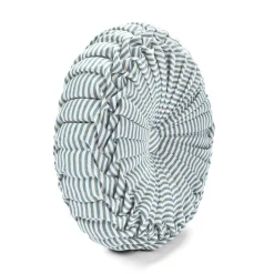 Farmhouse Ticking Stripe Yarn Dyed Pleated Decorative Pillow