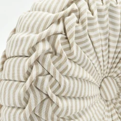 Farmhouse Ticking Stripe Yarn Dyed Pleated Decorative Pillow