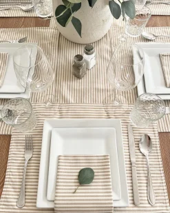 Farmhouse Ticking Stripe Yarn Dyed Table Runner