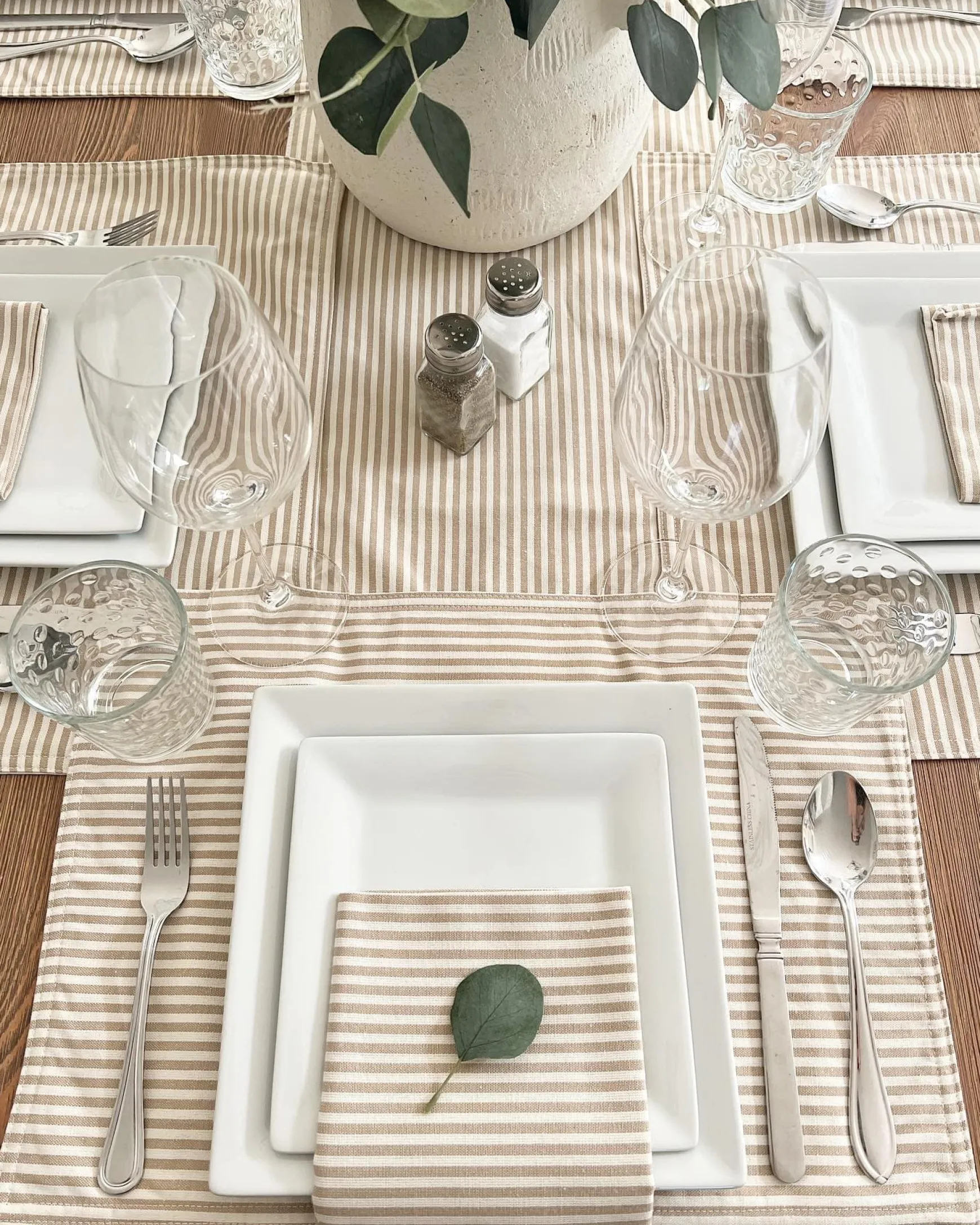 Farmhouse Ticking Stripe Yarn Dyed Table Runner