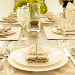 Farmhouse Ticking Stripe Yarn Dyed Placemat 4-Pack Set