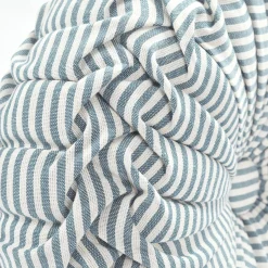 Farmhouse Ticking Stripe Yarn Dyed Pleated Decorative Pillow