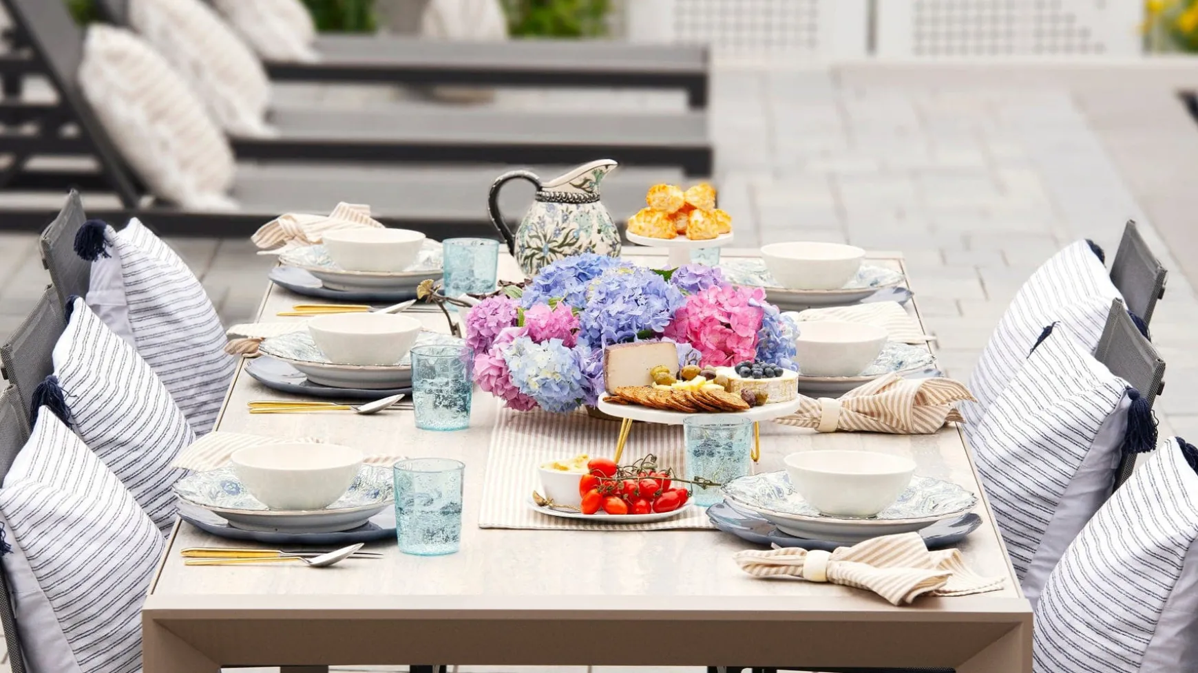 Farmhouse Ticking Stripe Yarn Dyed Table Runner