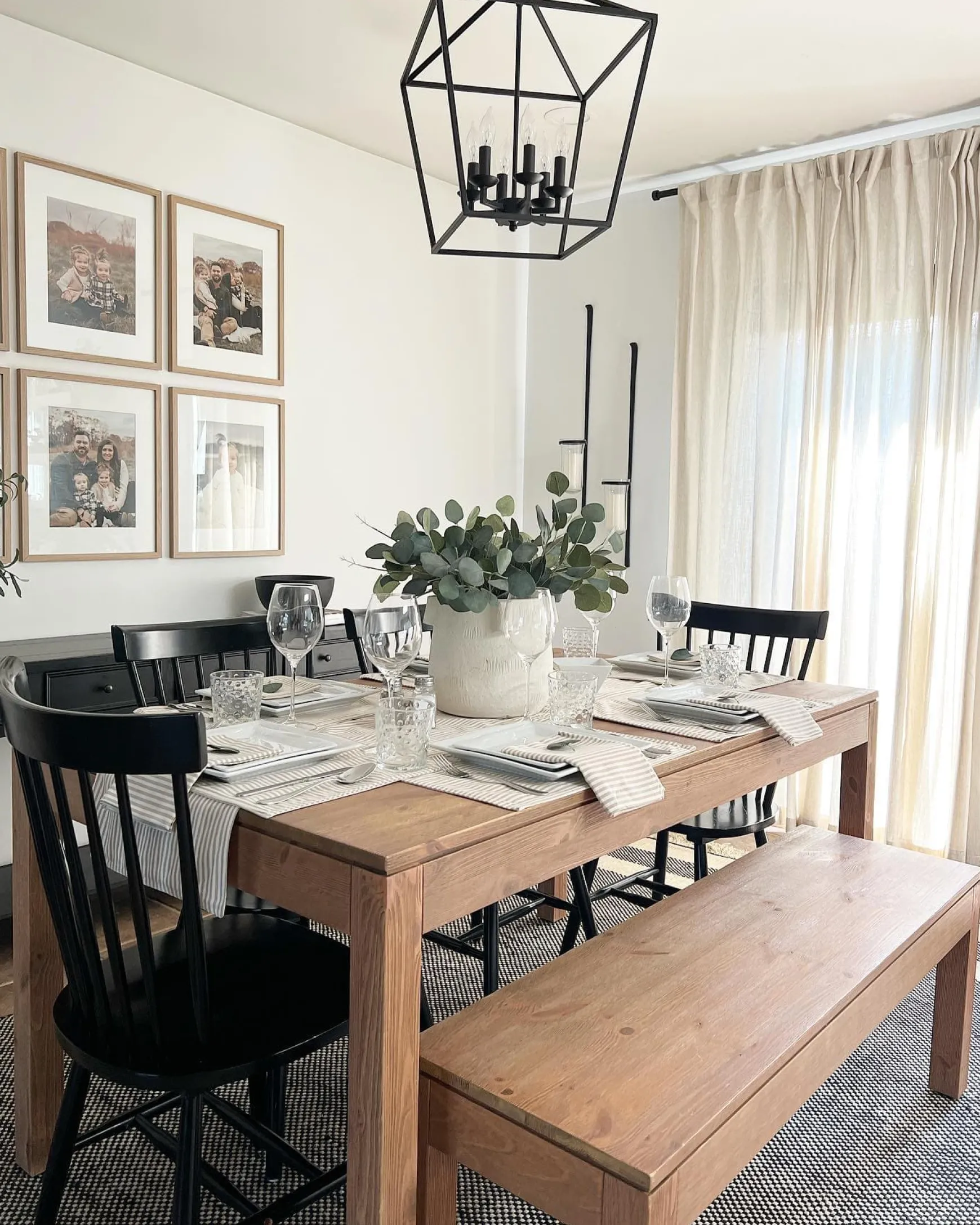 Farmhouse Ticking Stripe Yarn Dyed Table Runner