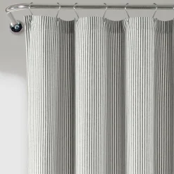 Farmhouse Vintage Stripe Yarn Dyed Recycled Cotton Blend Shower Curtain