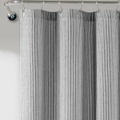 Farmhouse Vintage Stripe Yarn Dyed Recycled Cotton Blend Shower Curtain