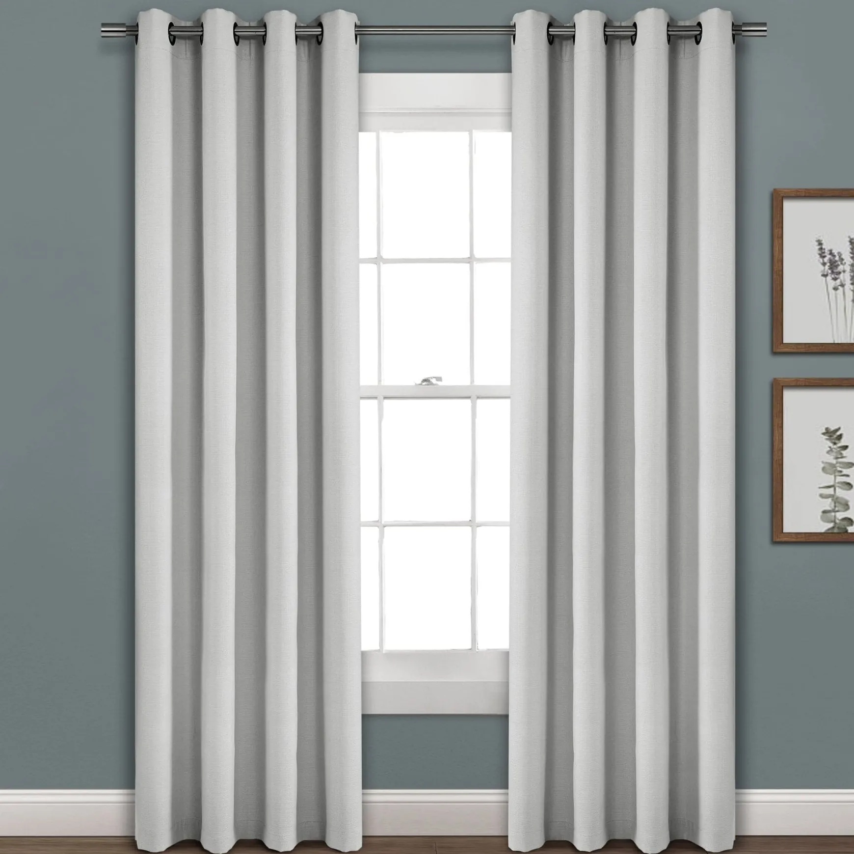 Faux Linen Absolute Blackout Window Curtain Panel