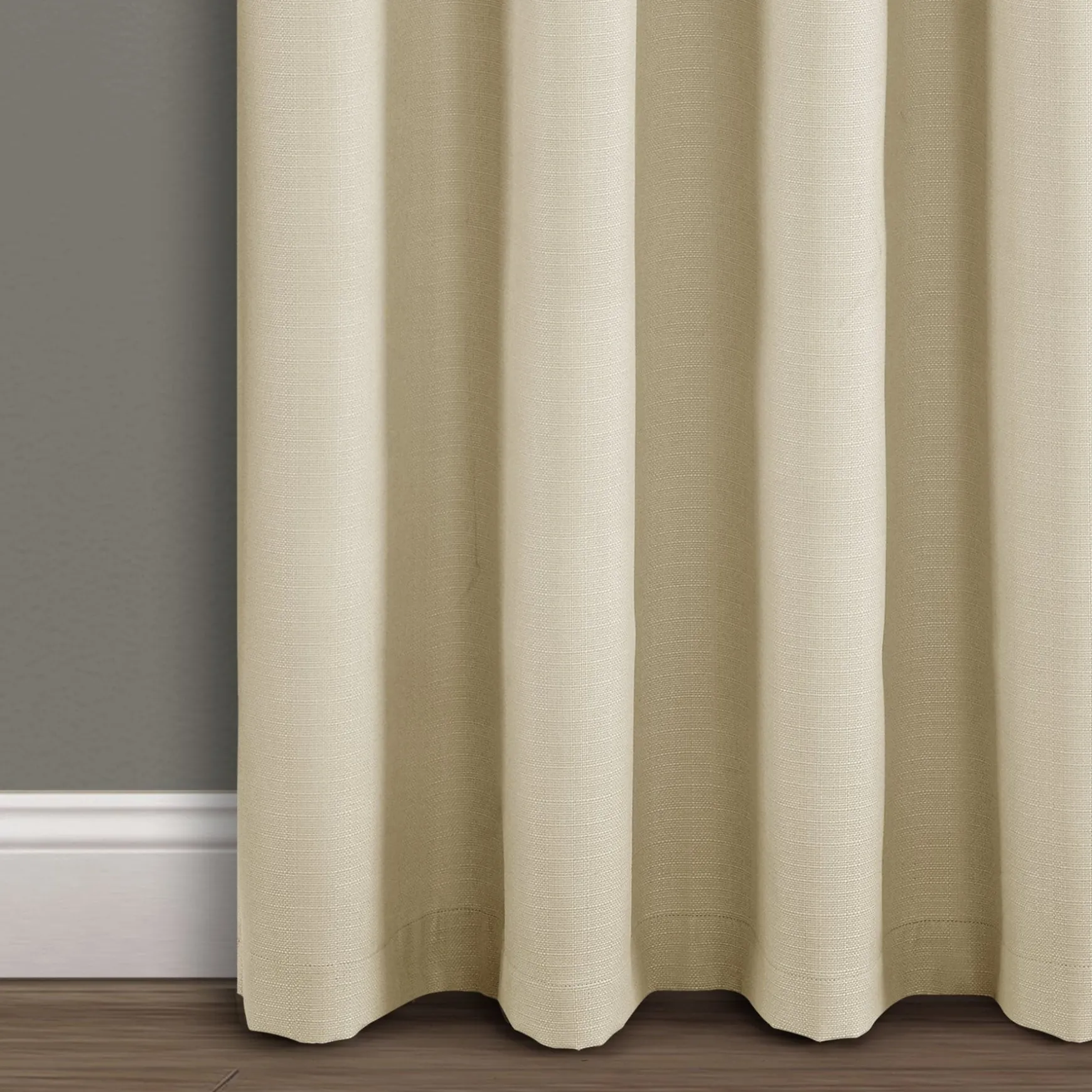 Faux Linen Absolute Blackout Window Curtain Panel