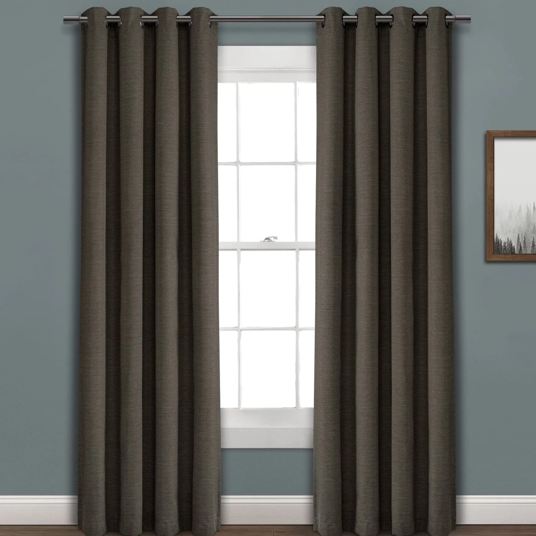 Faux Linen Absolute Blackout Window Curtain Panel