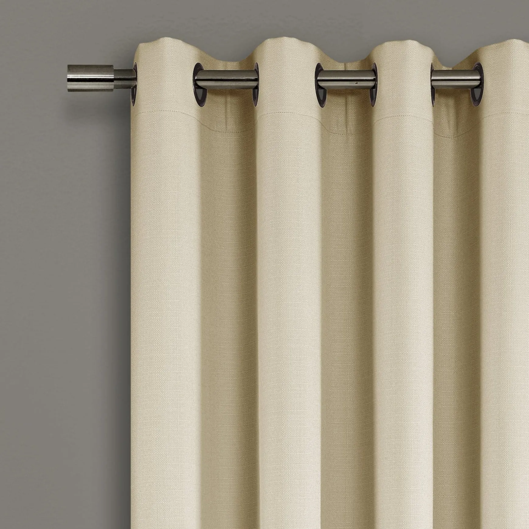 Faux Linen Absolute Blackout Window Curtain Panel