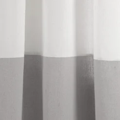 Faux Linen Grommet Color Block Window Curtain Panel