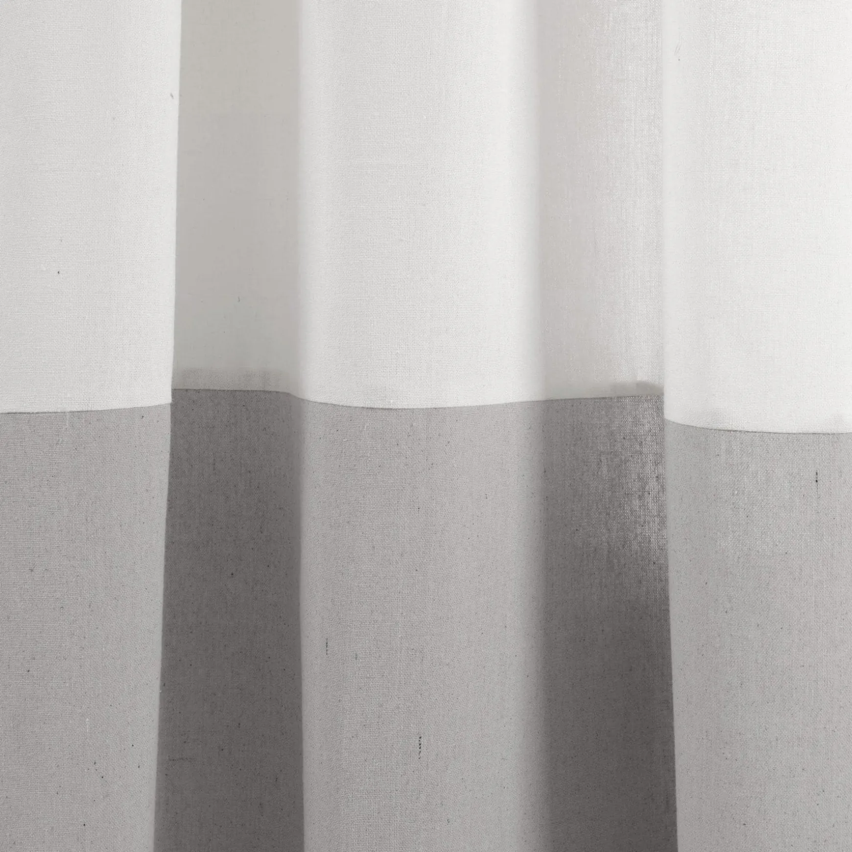 Faux Linen Grommet Color Block Window Curtain Panel