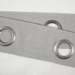 Faux Linen Grommet Color Block Window Curtain Panel