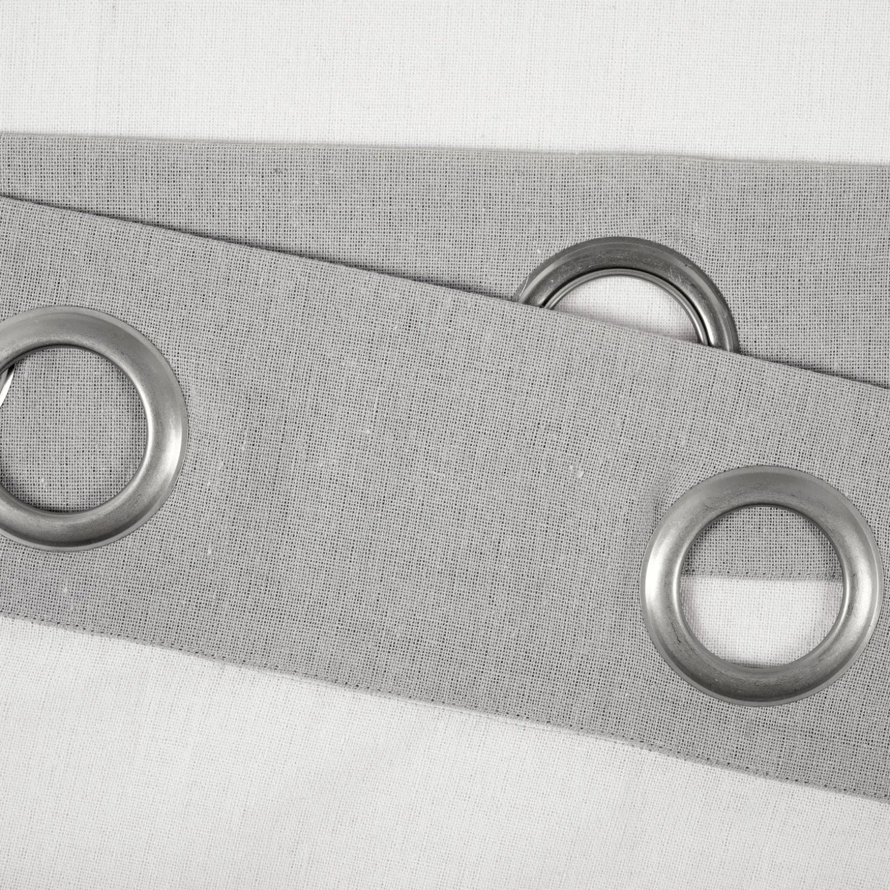 Faux Linen Grommet Color Block Window Curtain Panel