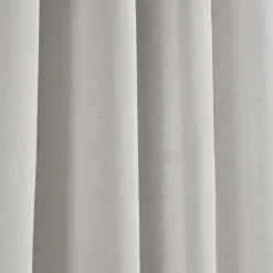 Faux Linen Grommet Window Curtain Panel Set