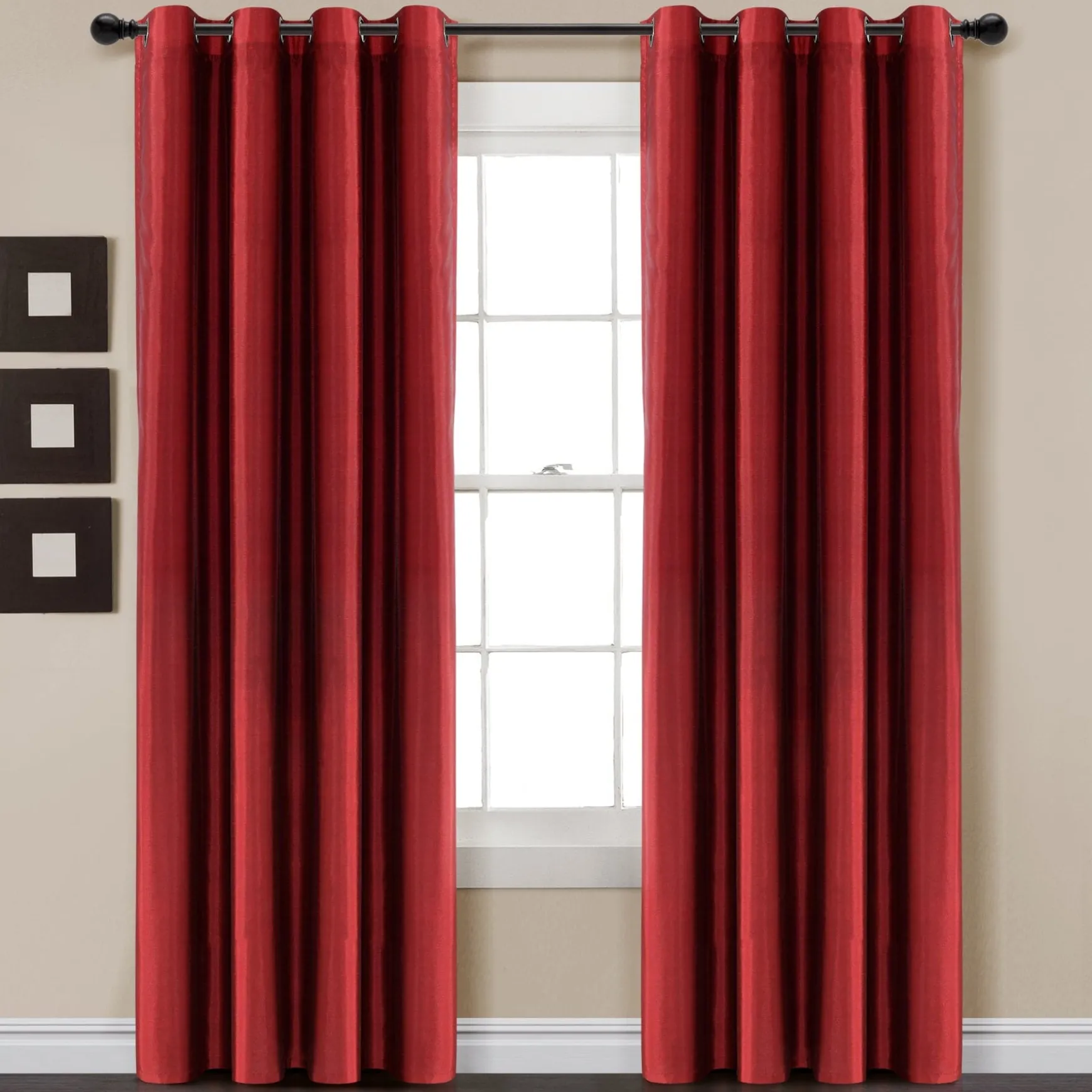 Faux Silk 100% Blackout Window Curtain Panel