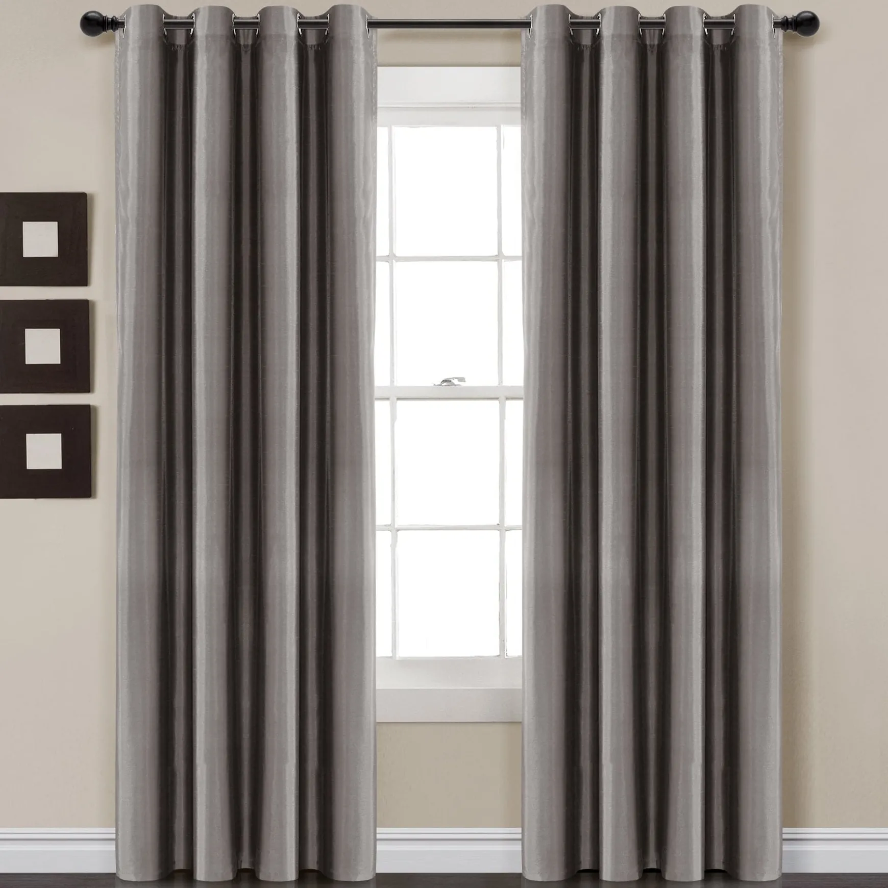 Faux Silk 100% Blackout Window Curtain Panel