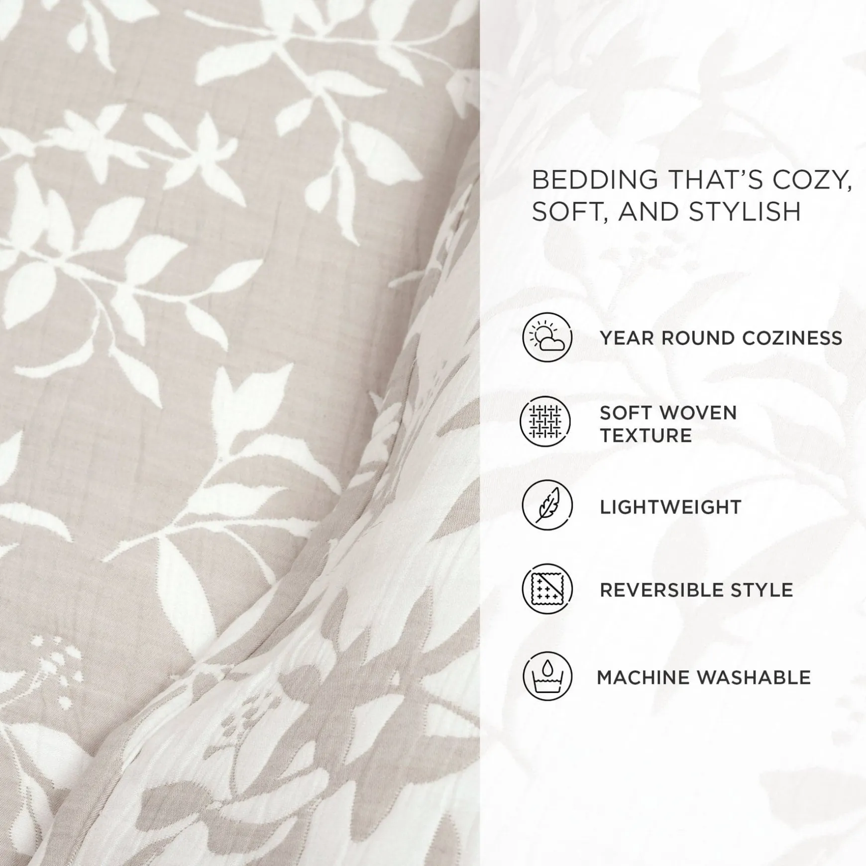 Floral Jacquard Reversible Soft Matelassé 3 Piece Quilt Set