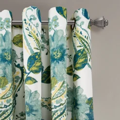 Floral Paisley Light Filtering Window Curtain Set