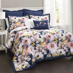 Floral Watercolor Comforter 7 Piece Set
