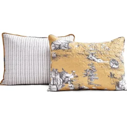 French Country Toile 3 Piece Quilt Set