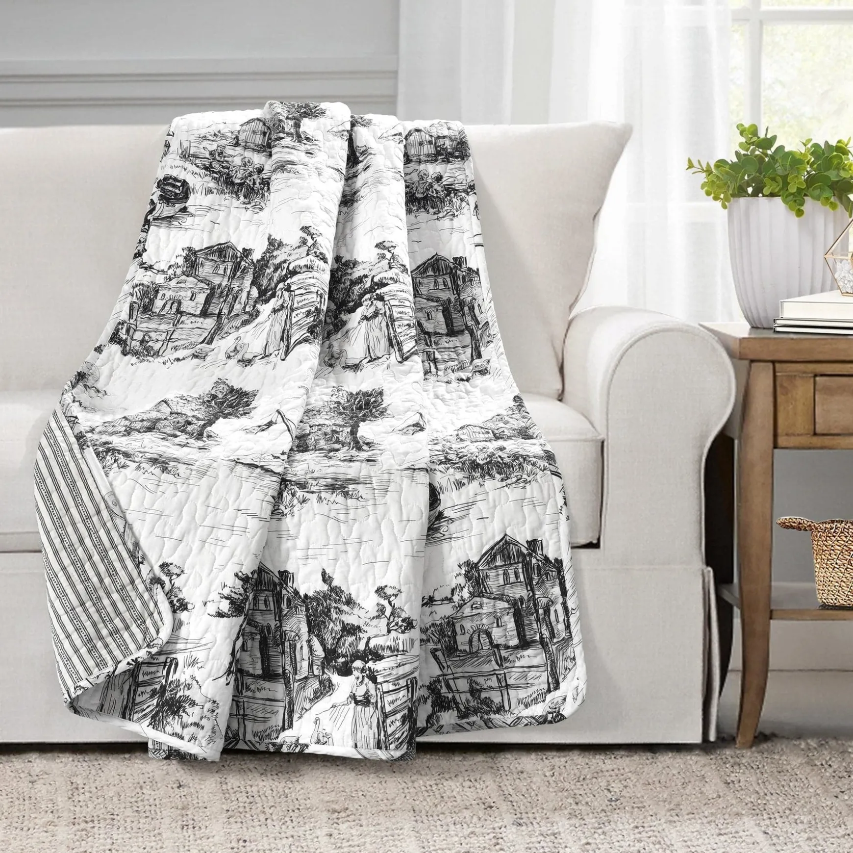 French Country Toile Throw