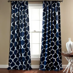Geo Light Filtering Window Curtain Set