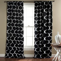 Geo Light Filtering Window Curtain Set