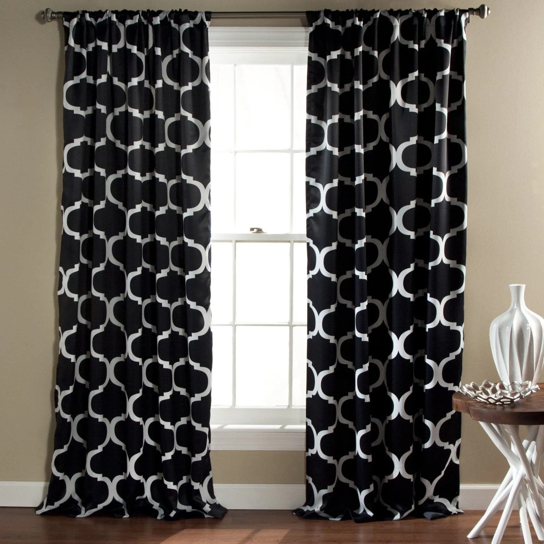 Geo Light Filtering Window Curtain Set