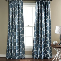 Geo Light Filtering Window Curtain Set