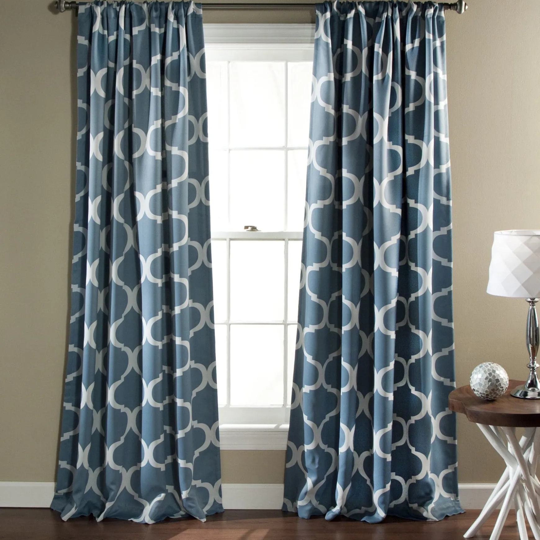 Geo Light Filtering Window Curtain Set