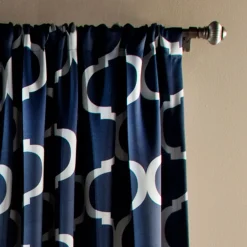 Geo Light Filtering Window Curtain Set