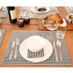 Gingham Check Yarn Dyed Placemat 4-Pack Set