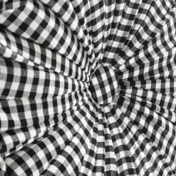 Gingham Check Yarn Dyed Pleated Decorative Pillow