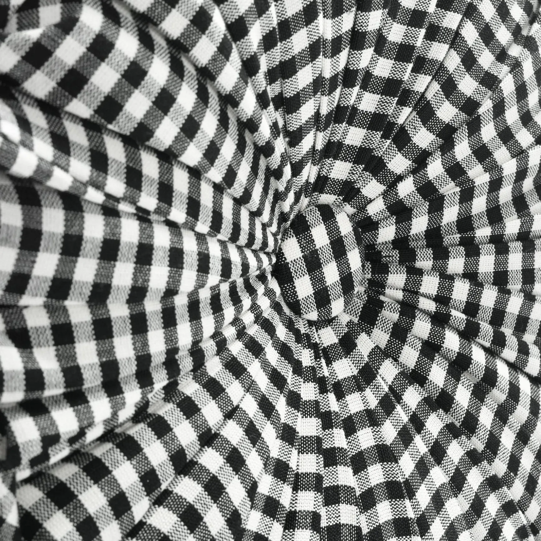 Gingham Check Yarn Dyed Pleated Decorative Pillow