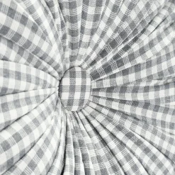 Gingham Check Yarn Dyed Pleated Decorative Pillow