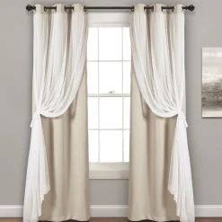 Grommet Sheer With Insulated Blackout Lining Curtain Panel Set
