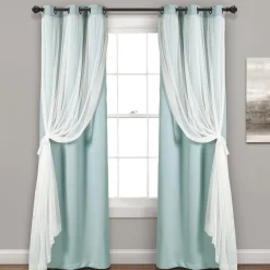 Grommet Sheer With Insulated Blackout Lining Curtain Panel Set