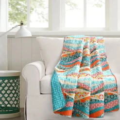 Hailey Watercolor Wave Reversible Cotton Throw